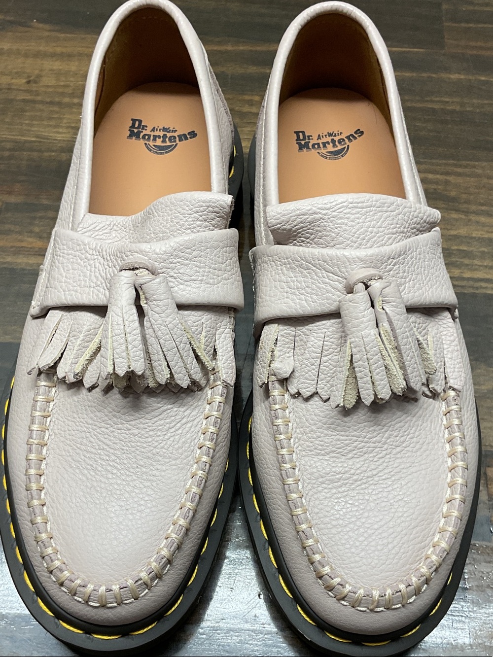 Doc Martens Adrian Leather Tassel Loafers Vintage Taupe/Virginia 41 9L New - Picture 6 of 9